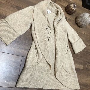 LOFT Open front Shawl Collar Cardigan Chunky Knit